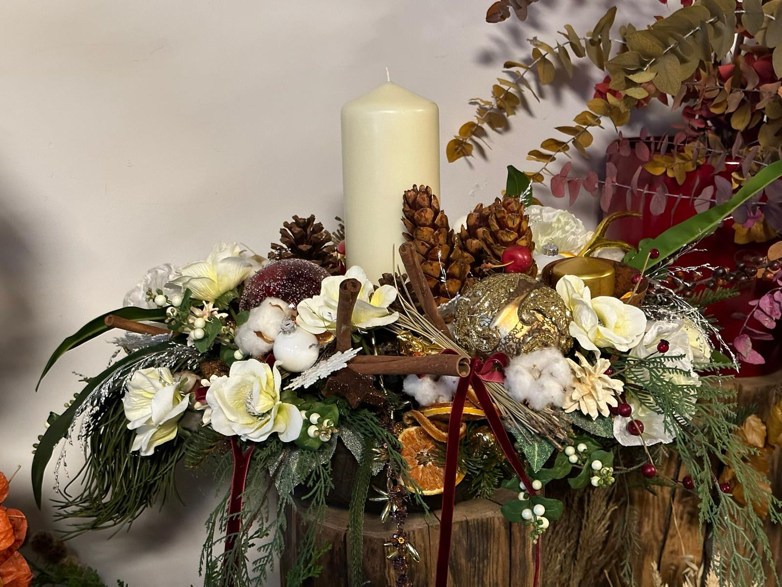 Adventes vainags ar vienu sveci